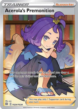 Acerola's Premonition - SWSH09 Brilliant Stars Trainer Gallery - Holofoil - Near Mint (NM)