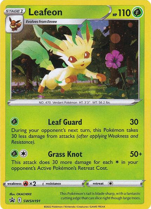 Leafeon - SWSH191 - SWSH Sword and Shield Promo Cards - Holofoil - Near Mint (NM)