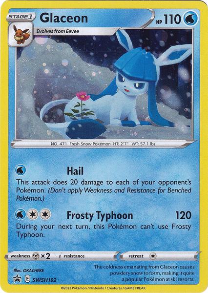 Glaceon - SWSH192 - SWSH Sword and Shield Promo Cards - Holofoil - Near Mint (NM)