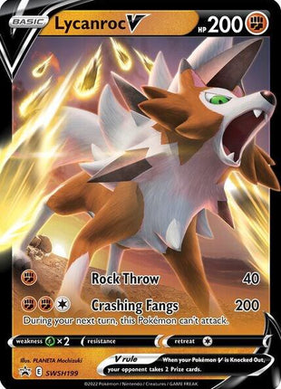 Lycanroc V - SWSH199 - SWSH Sword and Shield Promo Cards - Holofoil - Near Mint (NM)