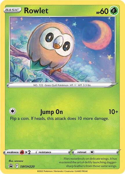 Rowlet - SWSH220 - SWSH Sword and Shield Promo Cards - Holofoil - Near Mint (NM)