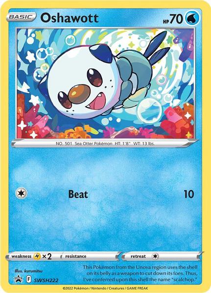 Oshawott - SWSH222 - SWSH Sword and Shield Promo Cards - Holofoil - Near Mint (NM)
