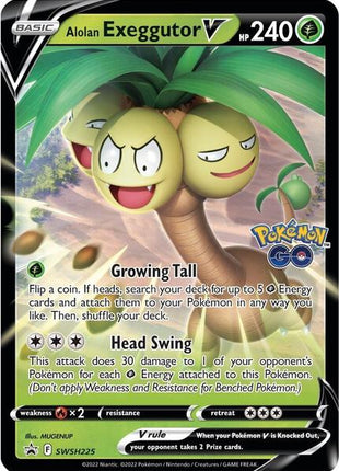 Alolan Exeggutor V - SWSH225 - SWSH Sword and Shield Promo Cards - Holofoil - Near Mint (NM)