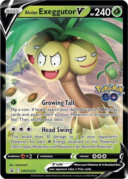 Alolan Exeggutor V - SWSH225 - SWSH Sword and Shield Promo Cards - Holofoil - Near Mint (NM)