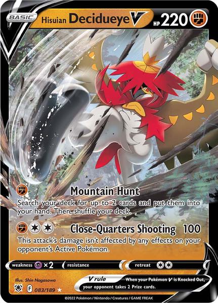 Hisuian Decidueye V - SWSH10 Astral Radiance - Holofoil - Near Mint (NM)
