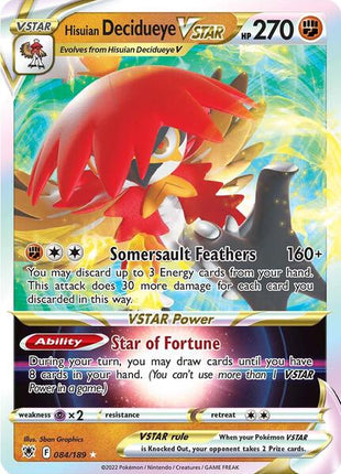 Hisuian Decidueye VSTAR - SWSH10 Astral Radiance - Holofoil - Near Mint (NM)
