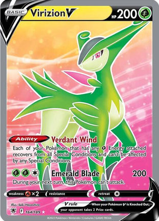 Virizion V (Full Art) - SWSH10 Astral Radiance - Holofoil - Near Mint (NM)