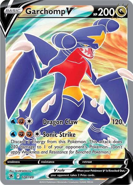Garchomp V (Full Art) - SWSH10 Astral Radiance - Holofoil - Near Mint (NM)