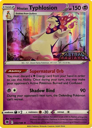 Hisuian Typhlosion - 052/189 (GameStop Exclusive) - Miscellaneous Cards and Products - Holofoil - Near Mint (NM)