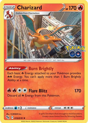 Charizard - Pokemon GO - Holofoil - Damaged