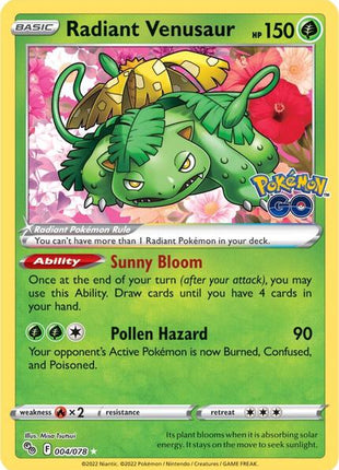 Radiant Venusaur - Pokemon GO - Holofoil - Lightly Played (LP)