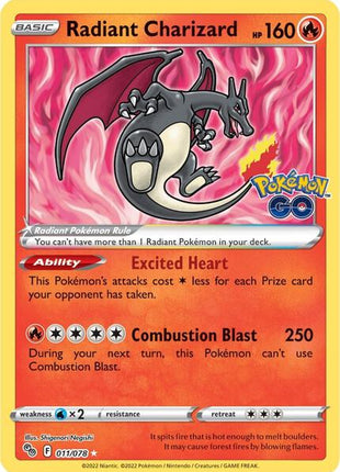 Radiant Charizard - Pokemon GO - Holofoil - Near Mint (NM)