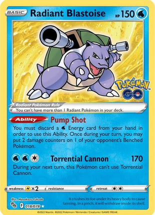 Radiant Blastoise - Pokemon GO - Holofoil - Near Mint (NM)