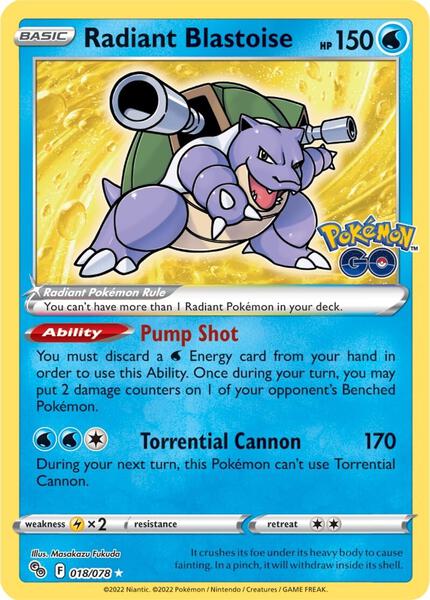 Radiant Blastoise - Pokemon GO - Holofoil - Near Mint (NM)