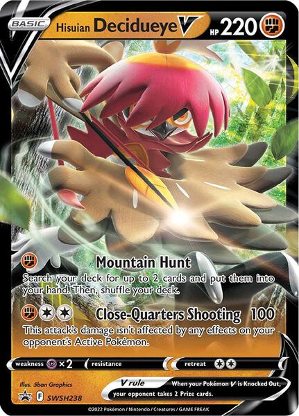 Hisuian Decidueye V - SWSH238 - SWSH Sword and Shield Promo Cards - Holofoil - Near Mint (NM)