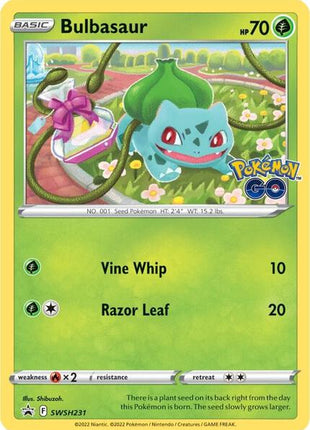 Bulbasaur - SWSH231 - SWSH Sword and Shield Promo Cards - Holofoil - Near Mint (NM)