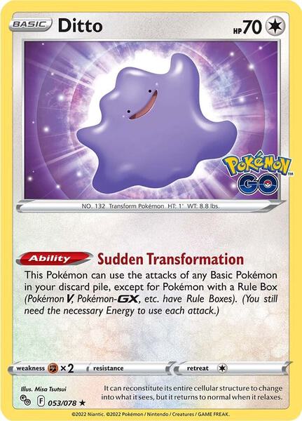 Ditto - Pokemon GO - Holofoil - Near Mint (NM)