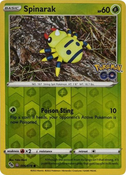 Spinarak (Peelable Ditto) - Pokemon GO - Reverse Holofoil - Near Mint (NM)