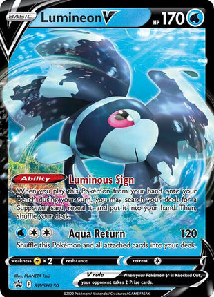 Lumineon V - SWSH250 - SWSH Sword and Shield Promo Cards - Holofoil - Near Mint (NM)
