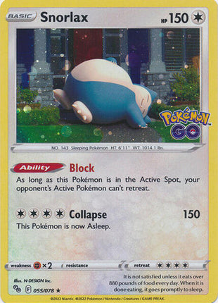 Snorlax - 55/078 (Cosmos Holo) - Miscellaneous Cards and Products - Holofoil - Near Mint (NM)