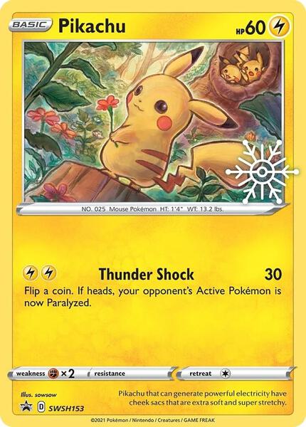 Pikachu - SWSH153 (Holiday Calendar) - SWSH Sword and Shield Promo Cards - Holofoil - Near Mint (NM)
