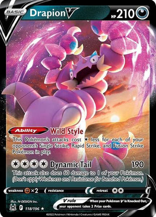 Drapion V - SWSH11 Lost Origin - Holofoil - Near Mint (NM)