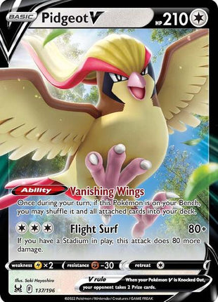 Pidgeot V - SWSH11 Lost Origin - Holofoil - Near Mint (NM)