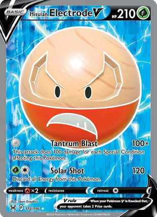 Hisuian Electrode V (Full Art) - SWSH11 Lost Origin - Holofoil - Near Mint (NM)