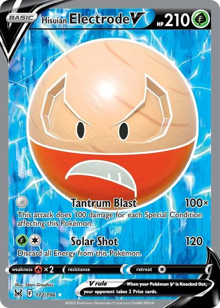 Hisuian Electrode V (Full Art) - SWSH11 Lost Origin - Holofoil - Near Mint (NM)