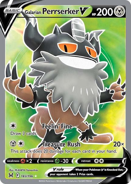 Galarian Perrserker V (Full Art) - SWSH11 Lost Origin - Holofoil - Near Mint (NM)