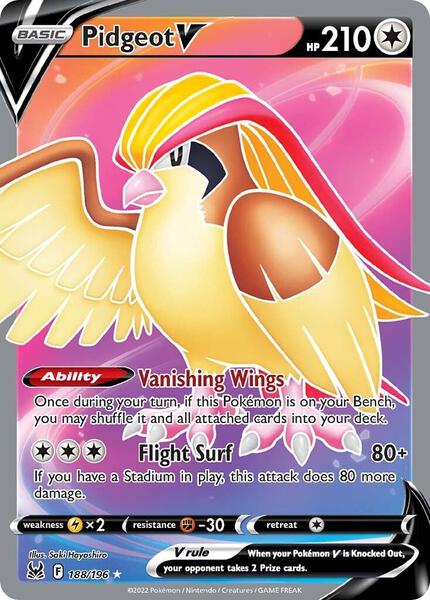 Pidgeot V (Full Art) - SWSH11 Lost Origin - Holofoil - Near Mint (NM)