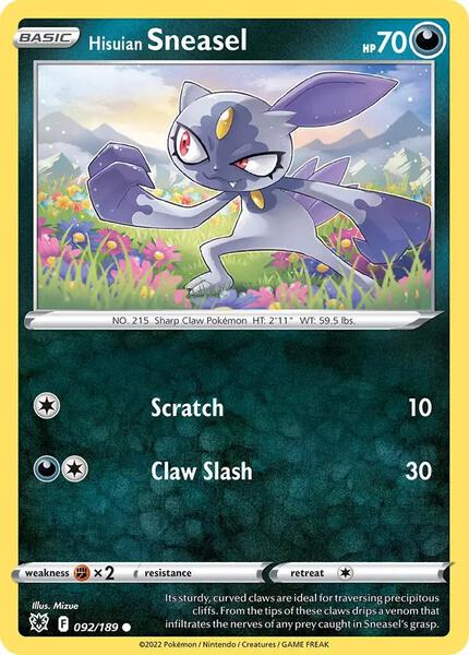 Hisuian Sneasel - 092/189 (Cosmos Holo) - Deck Exclusives - Holofoil - Near Mint (NM)