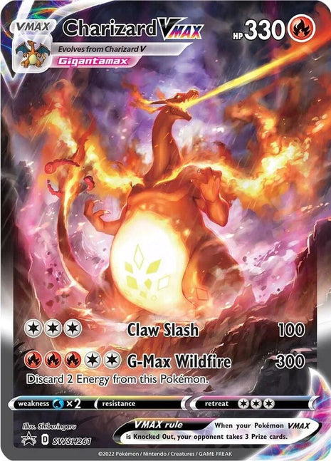 Charizard VMAX - SWSH261 - SWSH Sword and Shield Promo Cards - Holofoil - Heavily Played (HP)