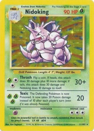 Nidoking - Base Set - Holofoil - Heavily Played (HP)