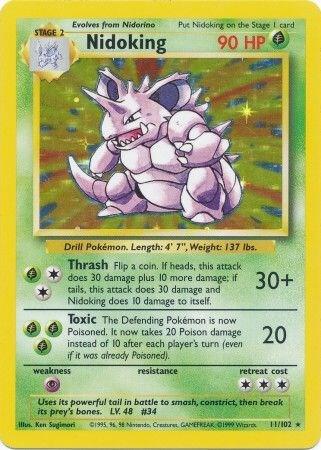 Nidoking - Base Set - Holofoil - Heavily Played (HP)