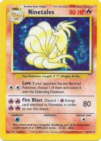 Ninetales - Base Set - Holofoil - Heavily Played (HP)