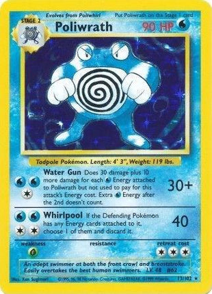 Poliwrath - Base Set - Holofoil - Heavily Played (HP)