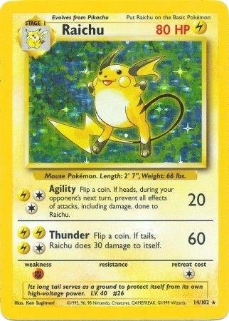 Raichu - Base Set - Holofoil - Damaged