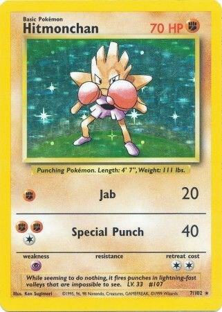 Hitmonchan - Base Set - Holofoil - Moderately Played (MP)