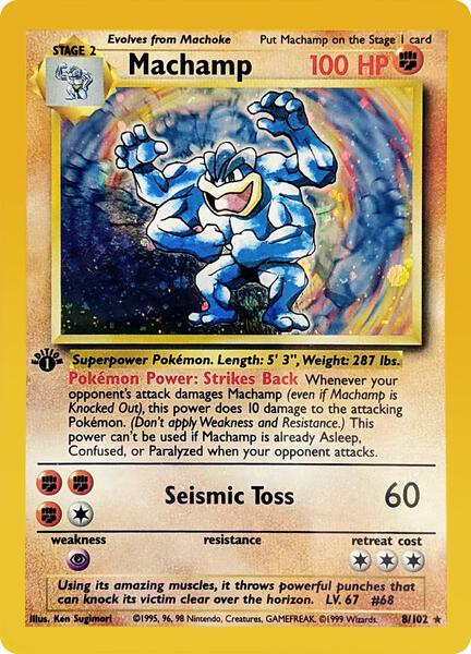 Machamp - 8/102 - Deck Exclusives - 1st Edition Holofoil - Lightly Played (LP)