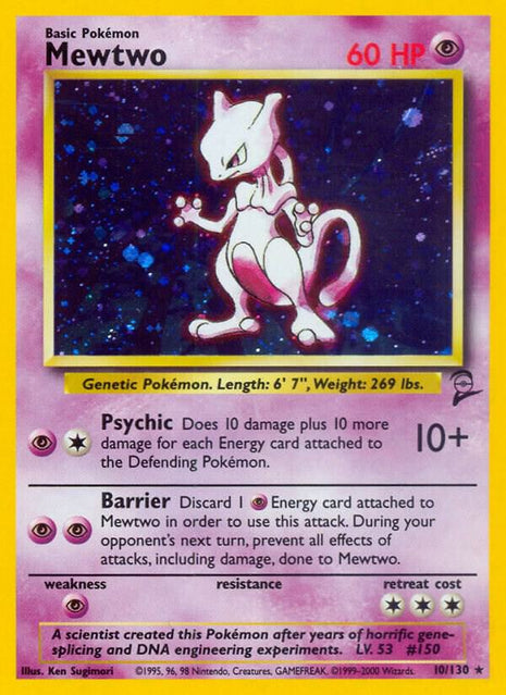 Mewtwo - Base Set 2 - Holofoil - Damaged
