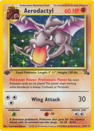 Aerodactyl (1) - Fossil - Unlimited Holofoil - Heavily Played (HP)