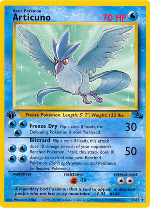Articuno (17) - Fossil - Unlimited - Moderately Played (MP)
