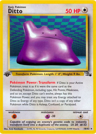 Ditto (18) - Fossil - Unlimited - Moderately Played (MP)