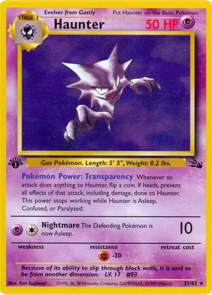 Haunter (21) - Fossil - Unlimited - Near Mint (NM)