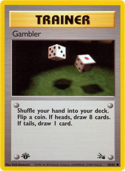 Gambler - Fossil - 1st Edition - Moderately Played (MP)