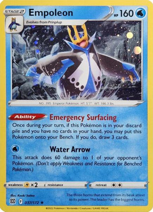 Empoleon - 037/172 (Cosmos Holo) - Miscellaneous Cards and Products - Holofoil - Near Mint (NM)