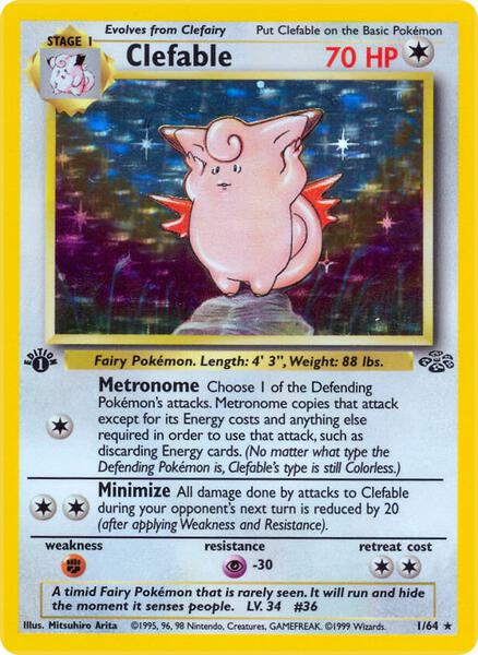Clefable (1) - Jungle - Unlimited Holofoil - Moderately Played (MP)
