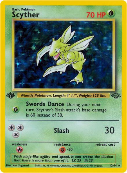 Scyther (10) - Jungle - Unlimited Holofoil - Lightly Played (LP)