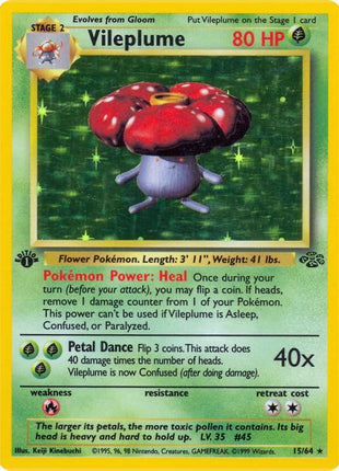 Vileplume (15) - Jungle - Unlimited Holofoil - Lightly Played (LP)